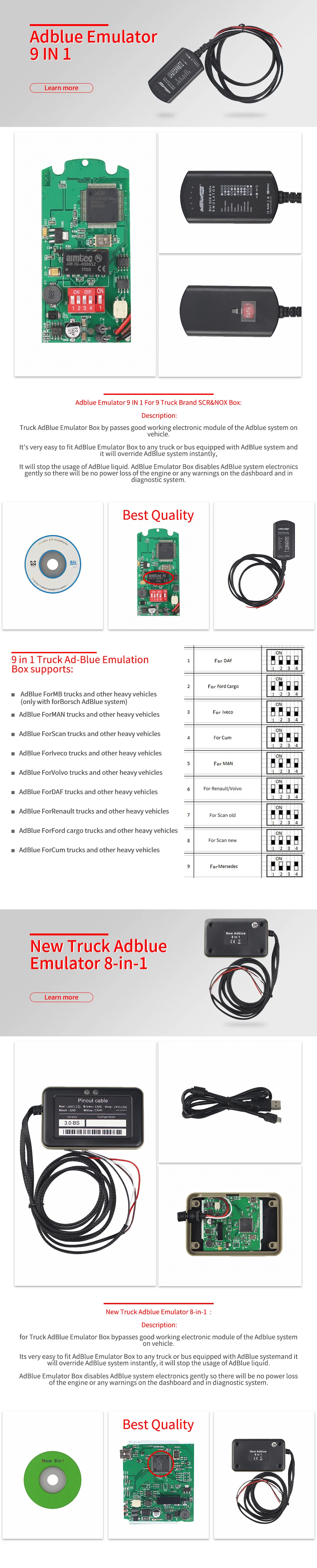 Adblue 8 в 1 эмулятор Adblue 8 в 1 поддержка Euro4 и 5 Лучшее качество Adblue с датчиком NOx 3,0 устройство adblue 9 в 1