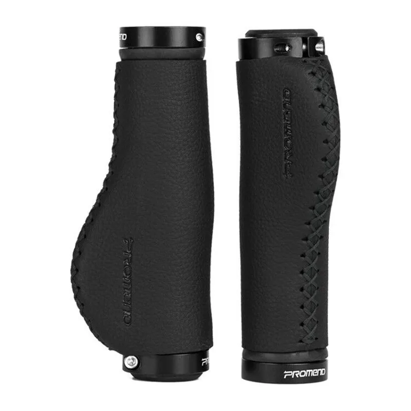 Promend 1 пара велосипедных ручек MTB дорожный велосипед CNC алюминиевый Кожаный Зажим торцевой стержень фиксированный велосипедный руль