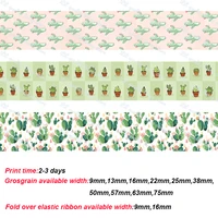 new cactus character printed grosgrain ribbon hairbow headwear party decoration diy wholesale gift wrapping ribbon 50 yards