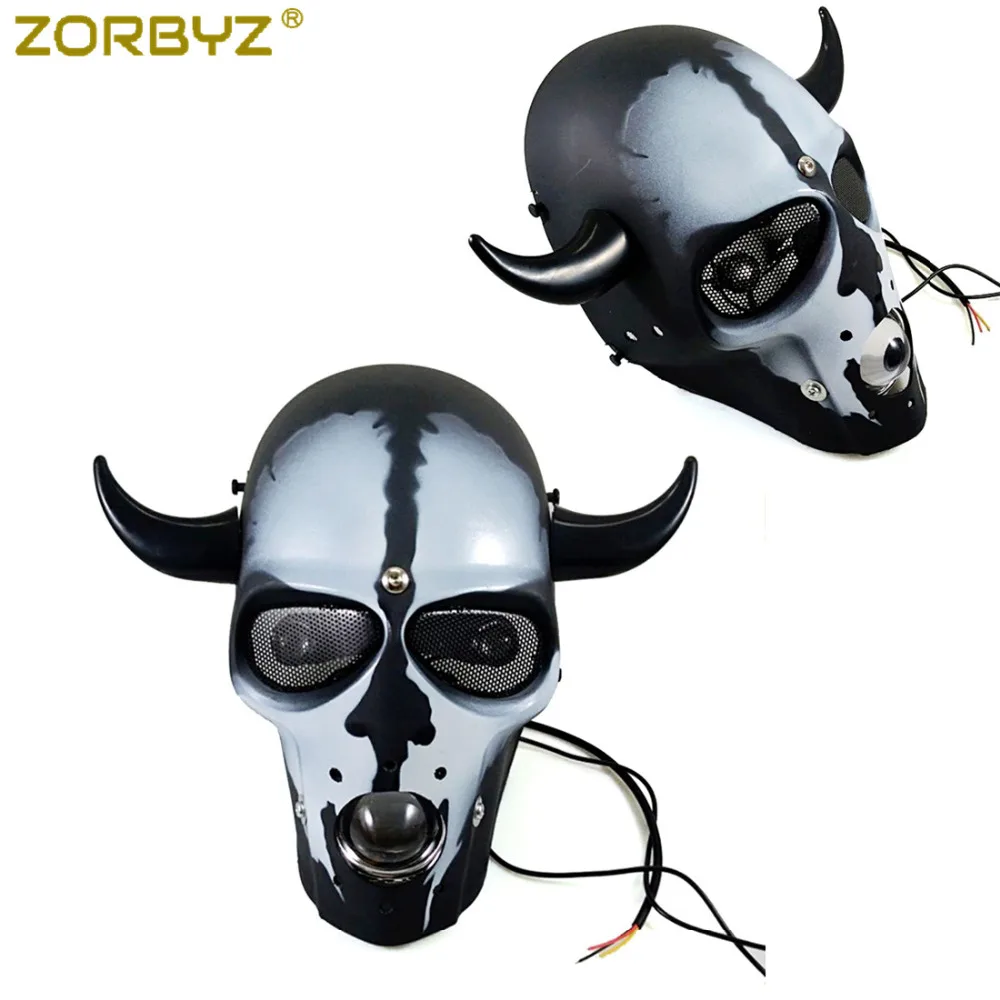 ZORBYZ мотоцикл черный светодиодный в стиле ретро с черепом фара лампа креплением