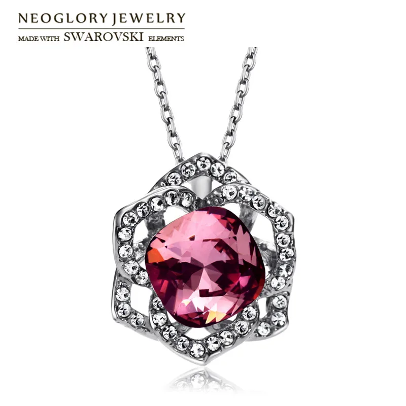 

Neoglory Austria Crystal & Auden Rhinestone Pendant Necklace Exquisite Geomeric Style Alloy Plated For Trendy Sale Women