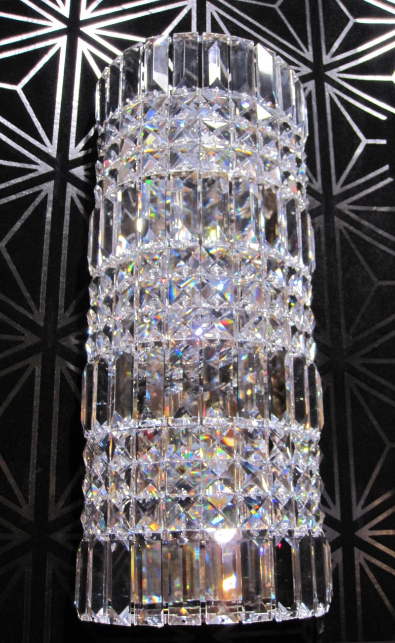 Новый высококачественный прозрачный Кристальный полуцилиндрический настенный светильник может быть