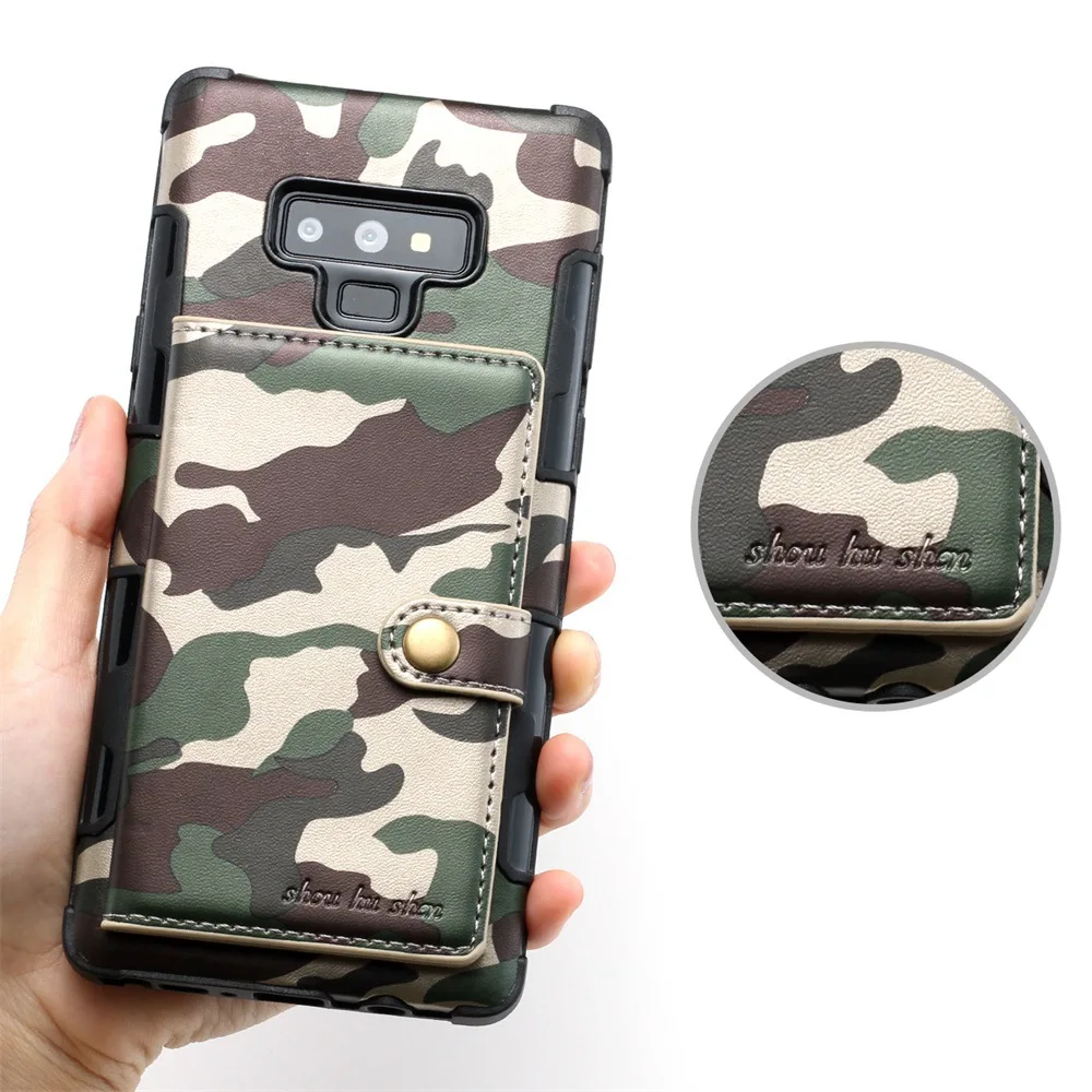Армейский камуфляжный чехол GrassRoot для Samsung Galaxy S8 S9 S10 S10E Plus Note 8 9 Note9 кожаный кошелек