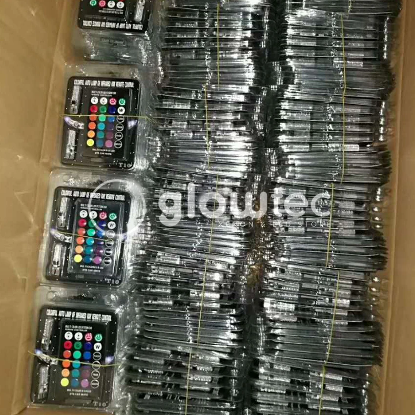 Новинка 2 шт. T10 W5W светодиодный 10 LED RGB 5050 6SMD с пультом дистанционного управления