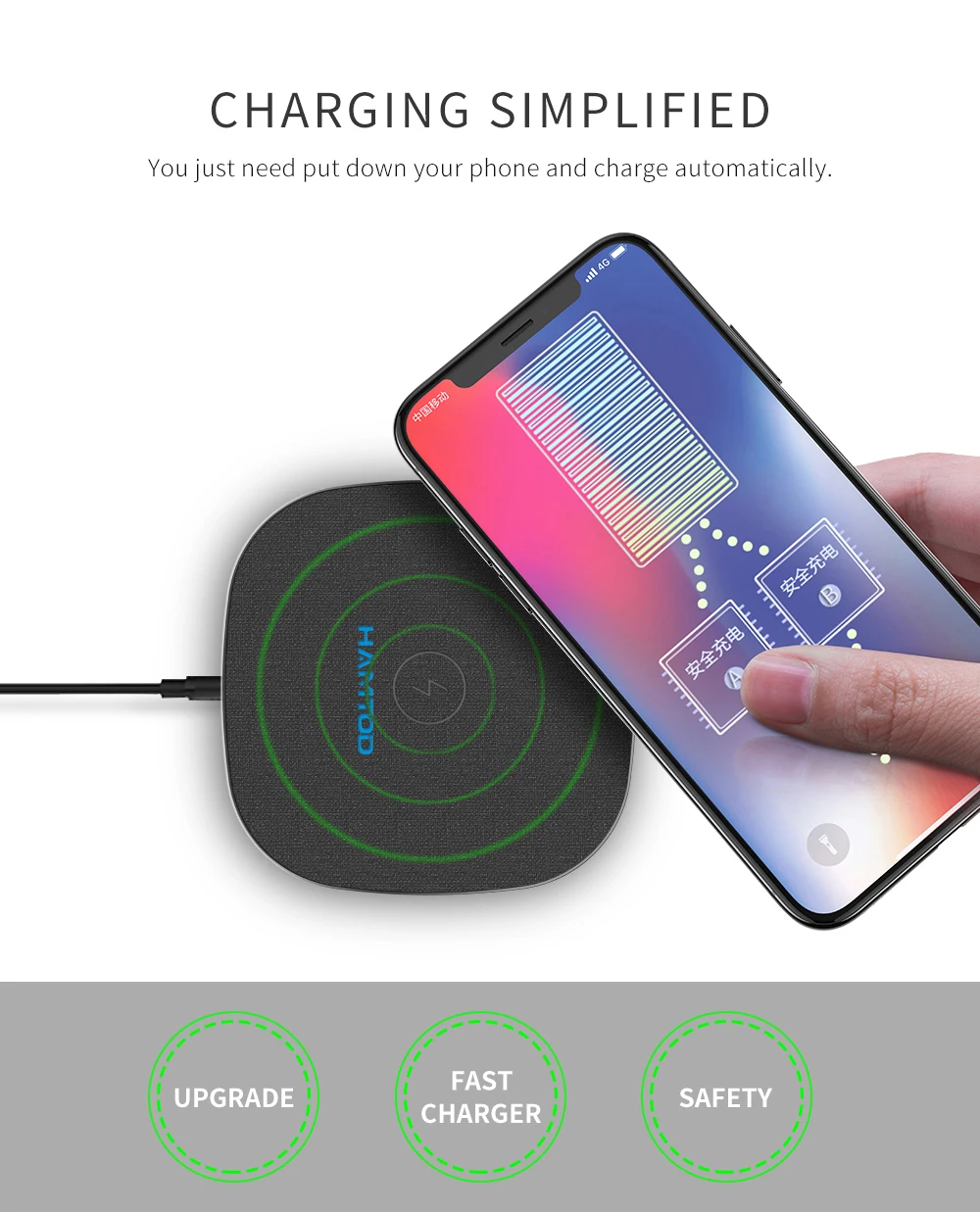 HAMTOD M10 10 Вт Qi Беспроводной Зарядное устройство для samsung Galaxy Xiaomi быстро зарядки Apple