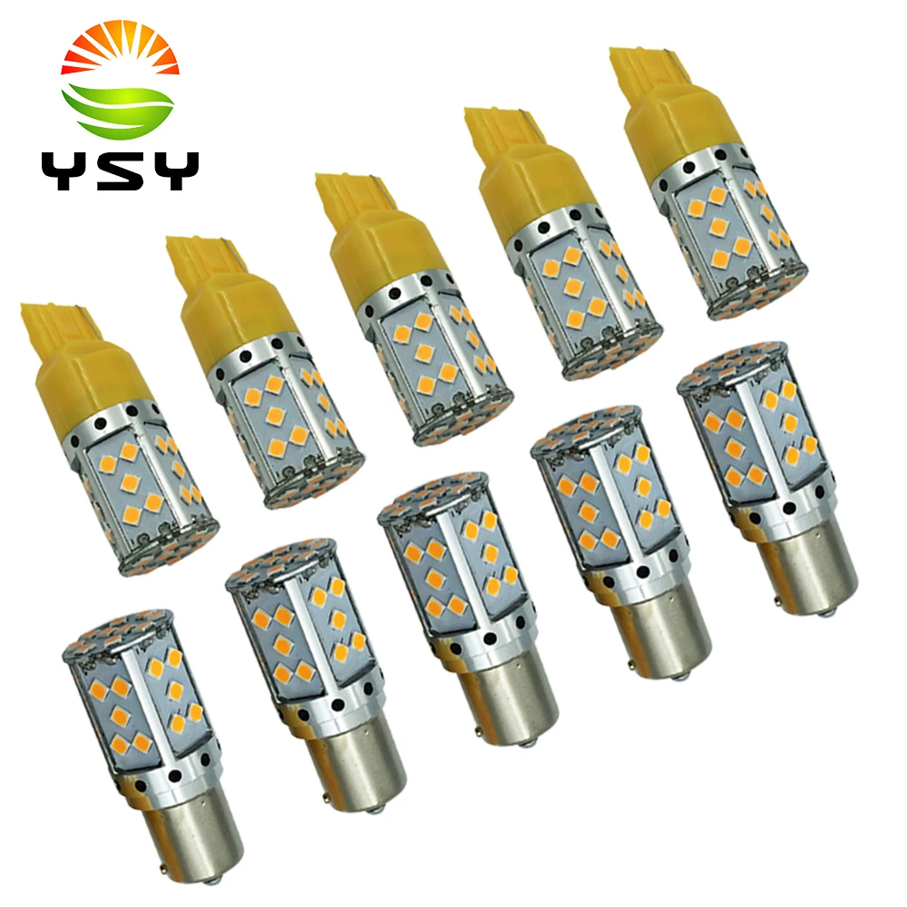 YSY 10X 1156 PY21W BA15S BAU15S светодиодный фонарь 3030 35SMD Янтарный T20 7440 P21W поворотный