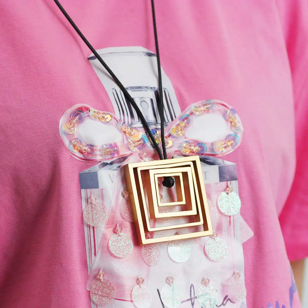 Новинка алюминиевые подвески и ожерелья длинное эффектное ожерелье веревочная