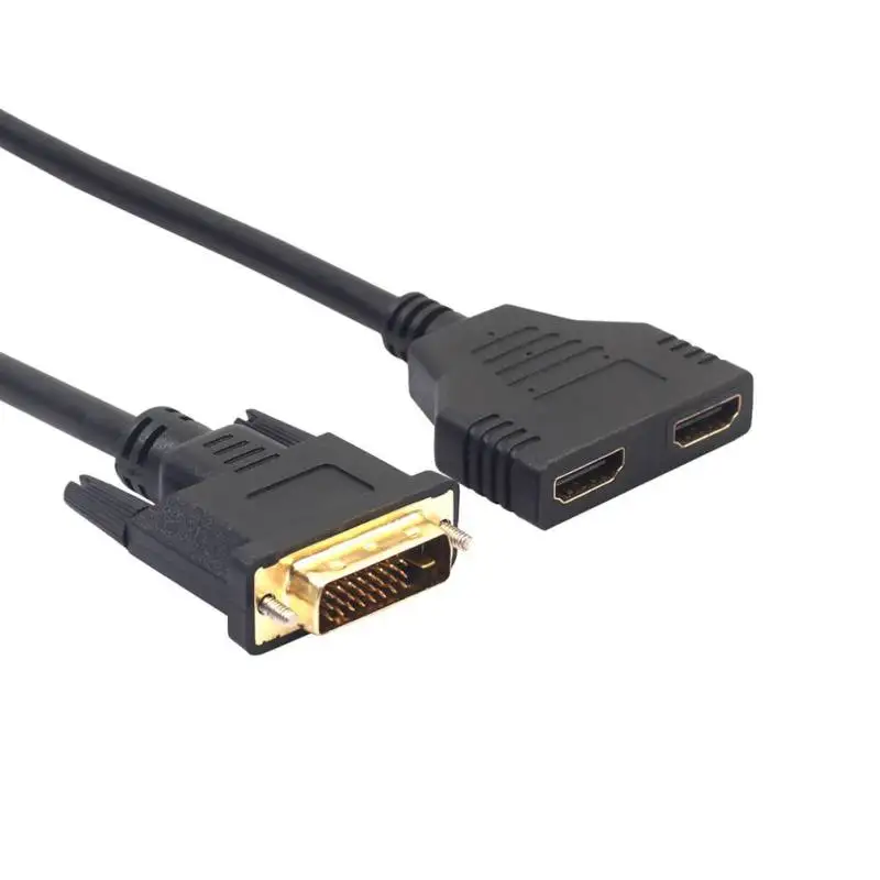 Bi-Directional DVI 24+1 Male to 2 HDMI Female Adapter Cable Converter Connector Cord For Monitor Supports 680P 720P 1080I 1080P |