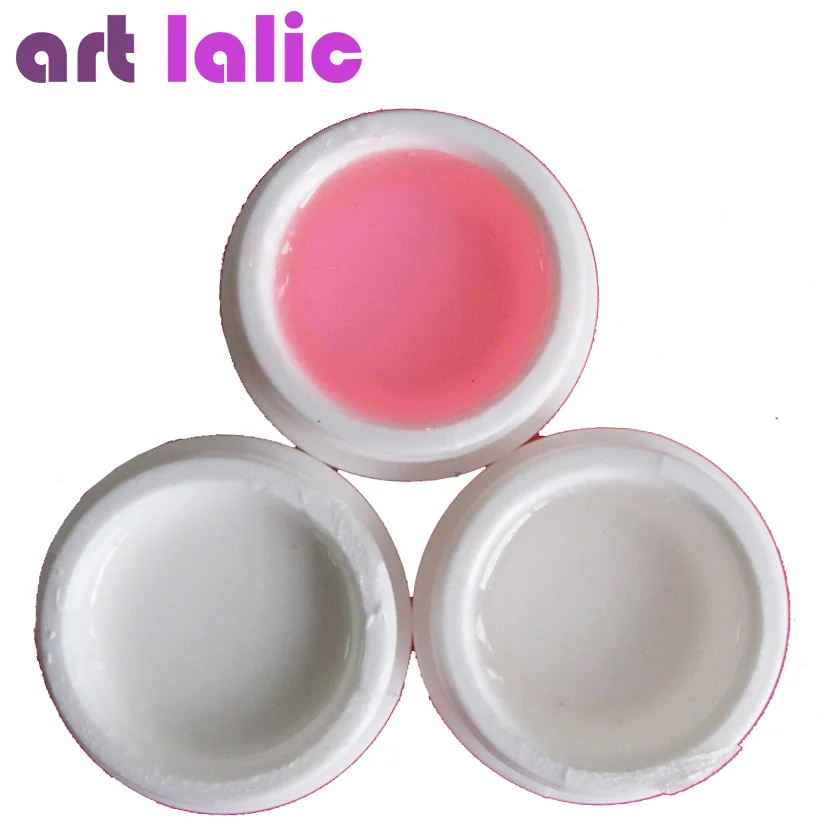3 шт. УФ гель розовый белый прозрачный для наращивания ногтей|extension gel|pink uv geluv gel nail