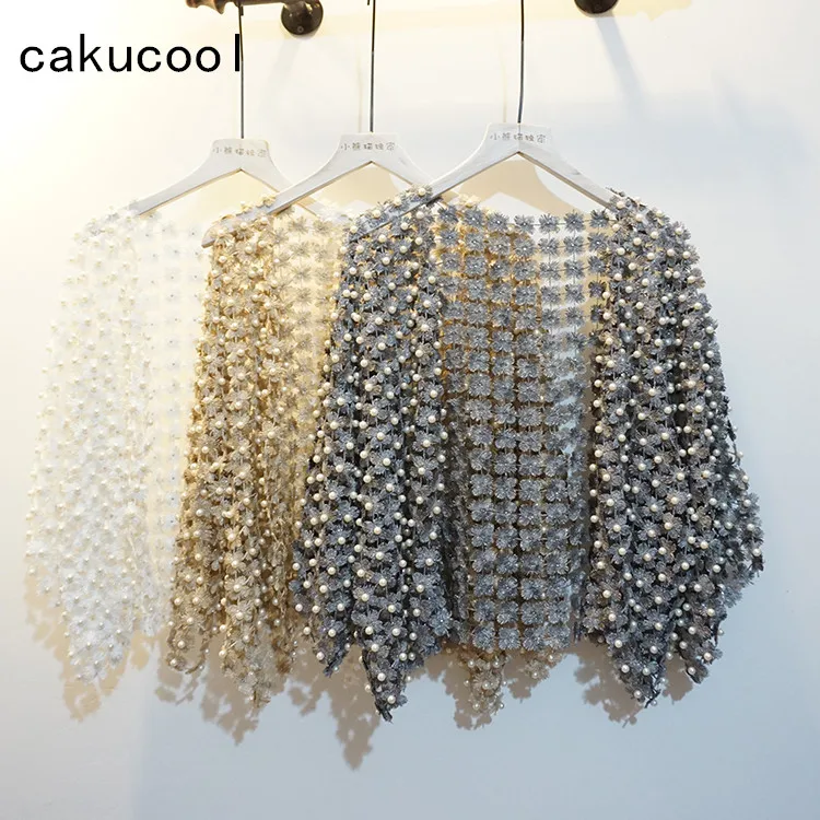 Женское летнее солнцезащитное пальто Cakucool кружевной ажурный кардиган с