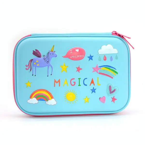 Пенал Единорог EVA Estojo Escolar Kalem Kutusu Etui Pencilcase Papelaria Box Estuche Lapices School Shark Astuccio Scuola - Цвет: Blue unicorn