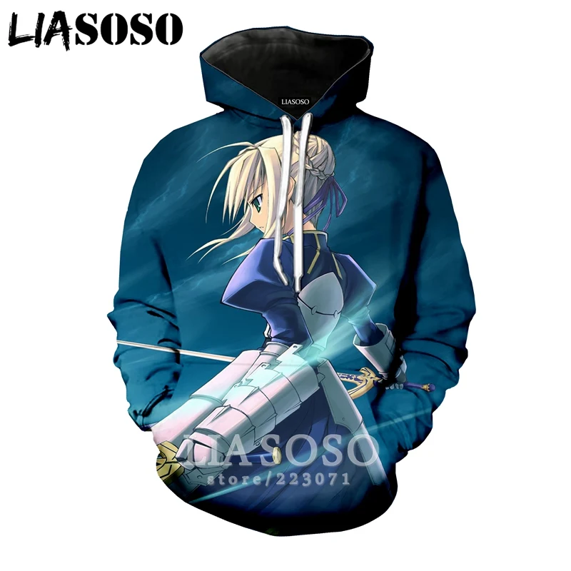 20 LIASOSO зимняя новая модная Толстовка для мужчин и женщин с 3D принтом аниме Fate Stay Night толстовка унисекс с длинным рукавом Повседневный пуловер A107-29 - Цвет: 20