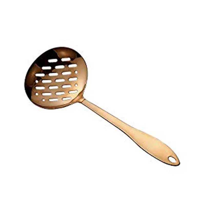 colander 1 шт. титановая розовая позолоченная Нержавеющая сталь кухонная ложка-Лопатка кухонный набор кухонных инструментов Cocina Utensilios - Цвет: colander