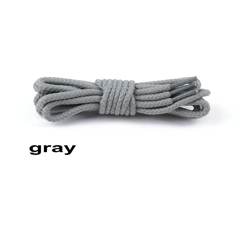 light gray Модные 120 см шнурки унисекс круглые походные прогулочные кемпинговые шнурки Катание на коньках ботинки шнурки Модные Белые Черные синие шнурки - Цвет: light gray