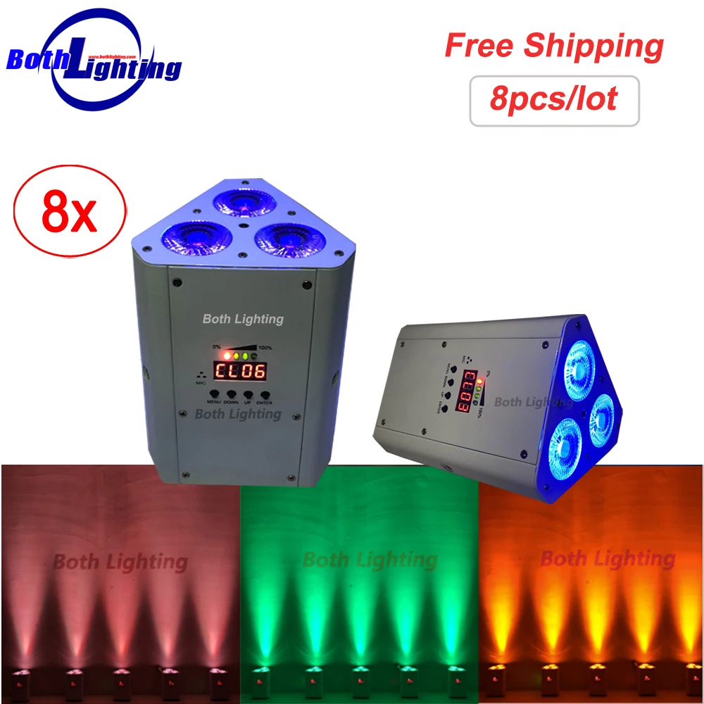 Освещение для ночного клуба 3x18 Вт RGBWA UV 6in1 сценическое освещение с батарейным