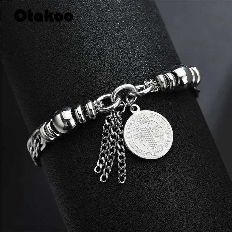 Женский браслет Otakoo из нержавеющей стали с изображением символов католицизма