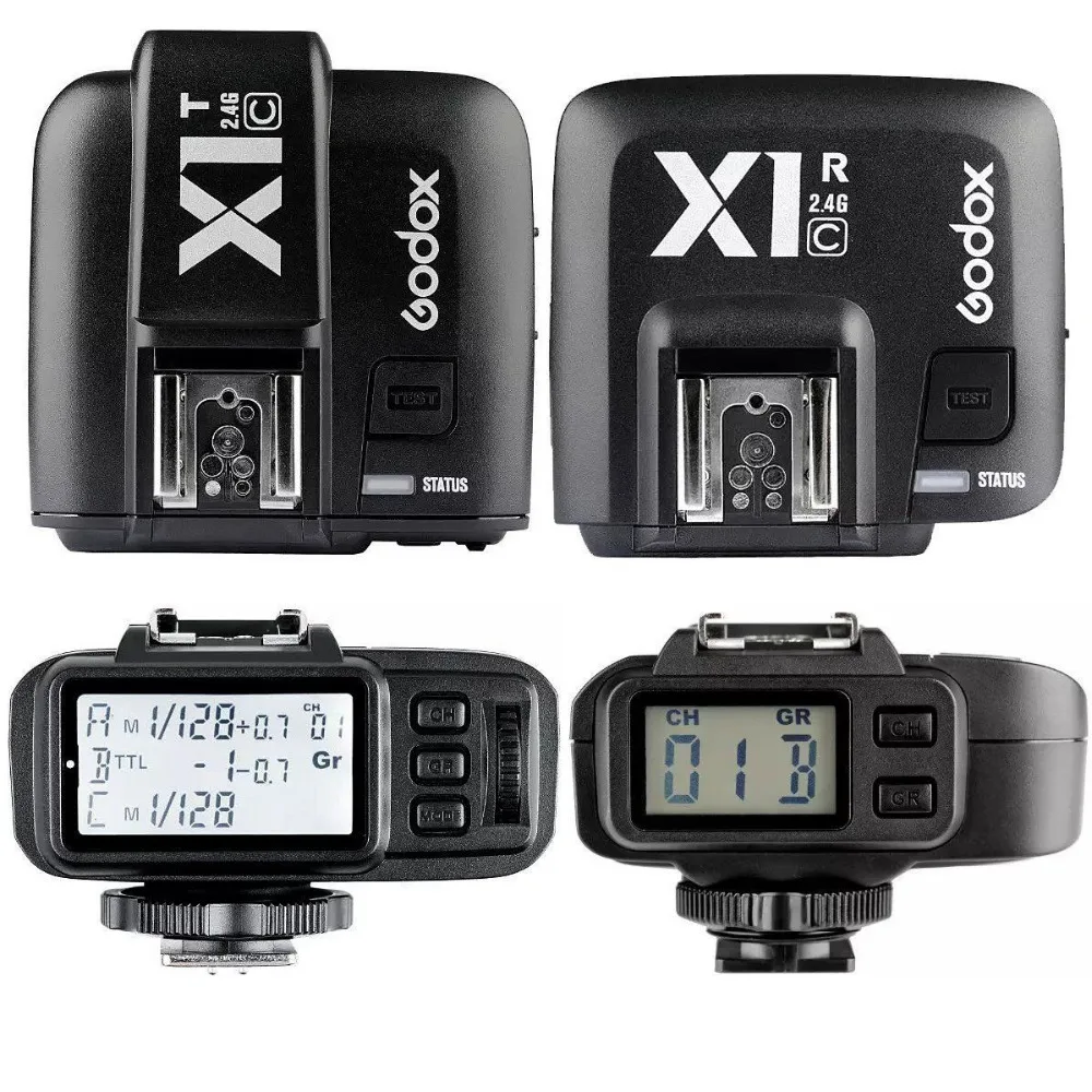 Godox X1C ttl 2 4G Беспроводной передатчик + приемник-2 шт.) триггера для вспышки Canon D800 D3X D3
