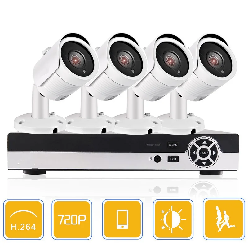 Система видеонаблюдения 4 канала AHD 5 в 1 HDMI 720P 2000TVL|kit kits|kit outdoorkit hdmi |