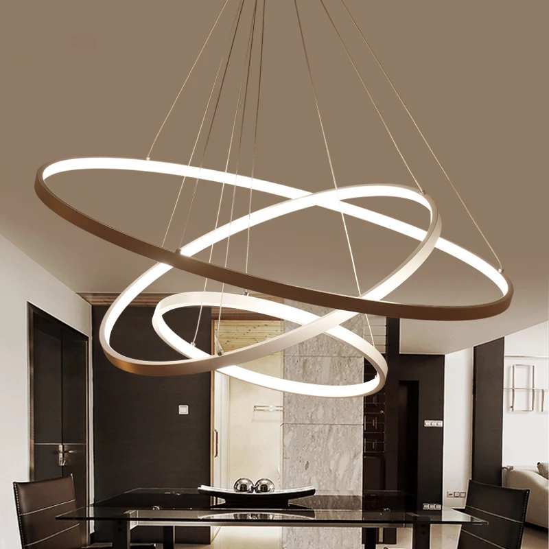 

Ring circles modern led pendant lights for dining living room acrylic cerchio anello lampadario lighting lamp lamparas modernas