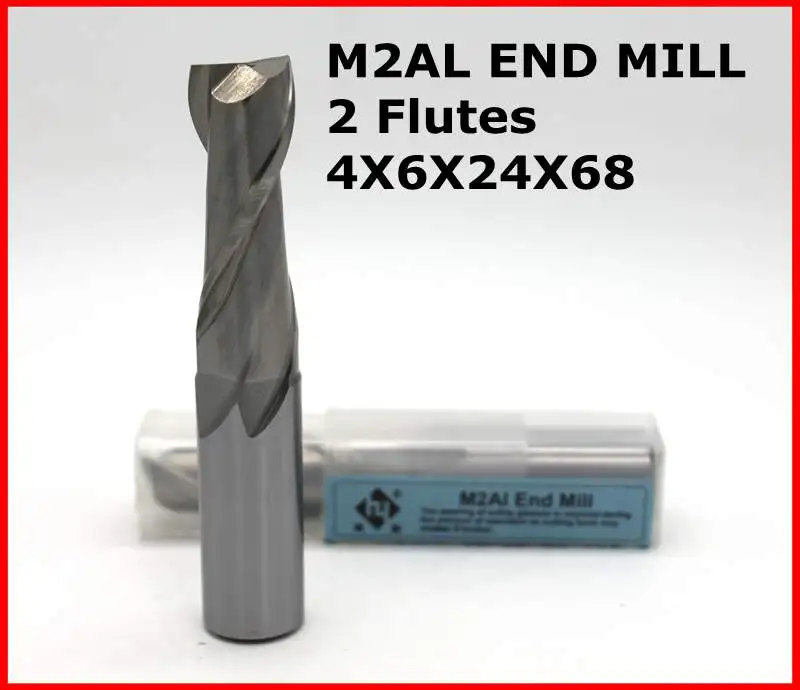 

router bit 4*6*24*68 of 2 Flutes HSS M2AL End Mill Diameter 4 mm CNC milling machine tools mills cutter