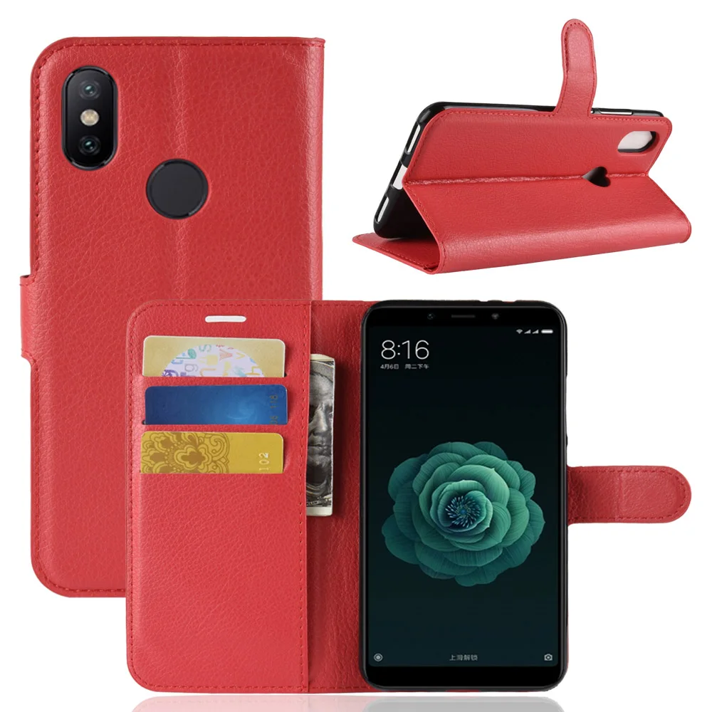 Xiaomi mi A2 Чехол Флип Роскошный кошелек из искусственной кожи ТПУ кремния Kickstand