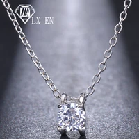 lxoen 2019 new design round zircon necklace for women crystal whitegold color necklaces daily wearing fashion jewelry
