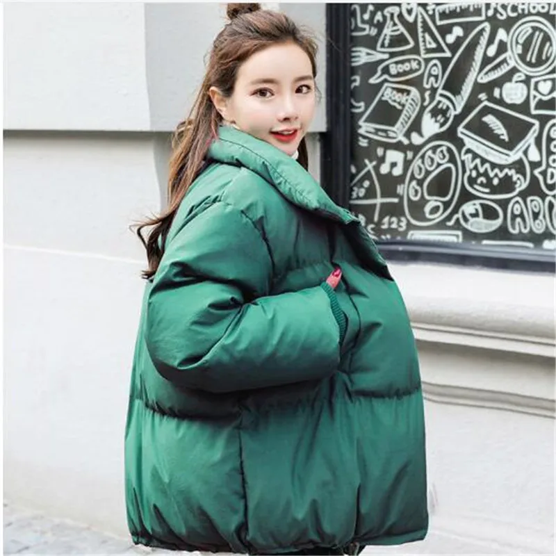 Зимний Теплый Женский пуховик пальто свободный белый утиный пух парки короткая