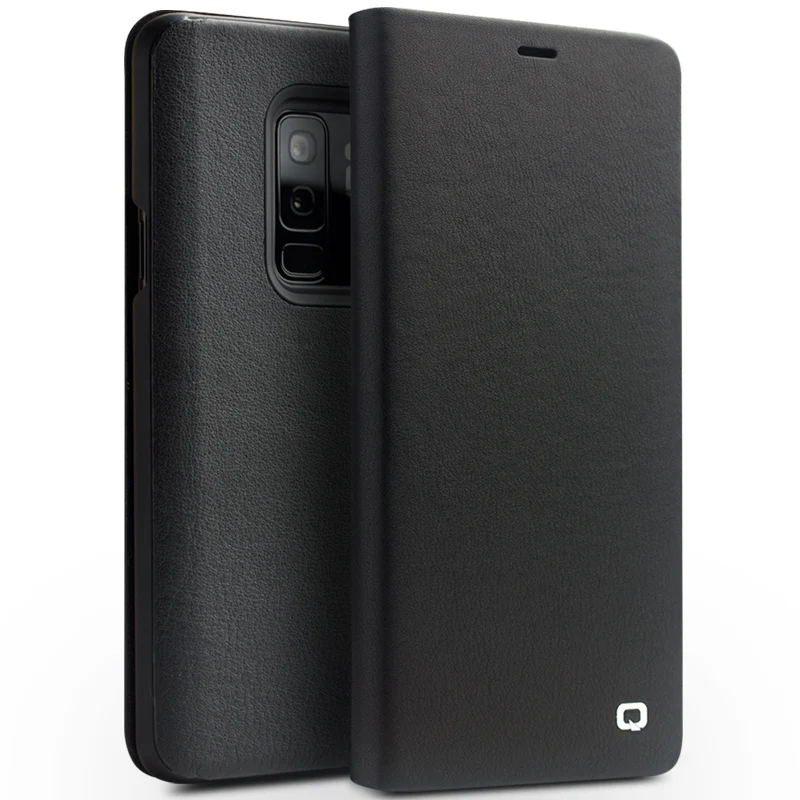 Чехол QIALINO из натуральной кожи для Samsung Galaxy s9 откидной ручной работы роскошный