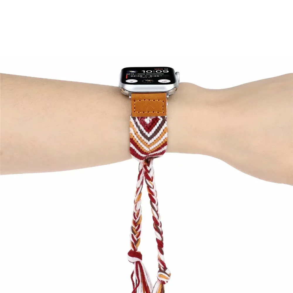 Модный плетеный ремешок серии 6 5 4 3 для Apple Watch SE Band 40 мм 44 38 42 сменный Браслет