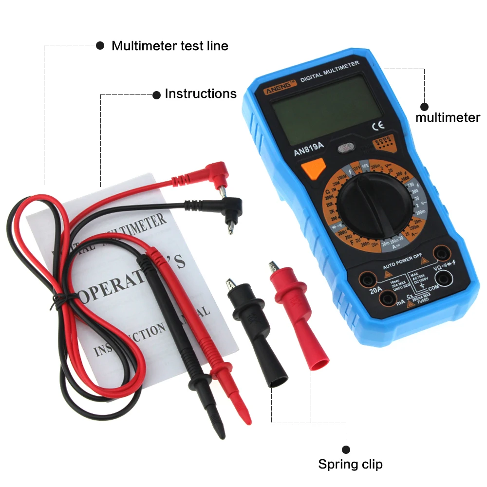 Professional Physical Measurement Multimeter + Measuring Line Alligator Clip Multi-function Tool | Инструменты
