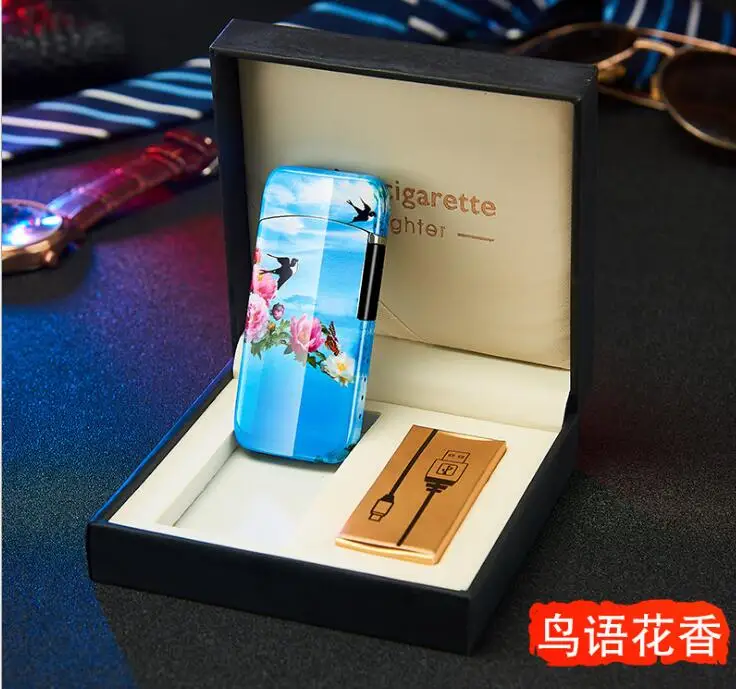Интеллигентая(ый) сенсорный дуговая Зажигалка зарядное устройство USB Зажигалка курения подарок принтом «Тигр», «дракон