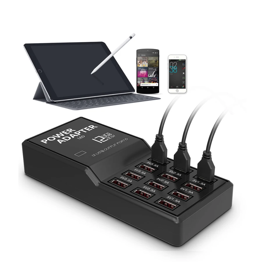 12 портов USB зарядное устройство США/ЕС вилка настенное зарядное устройство AC адаптер питания мульти USB настольное зарядное устройство для iphone samsung смартфон UM
