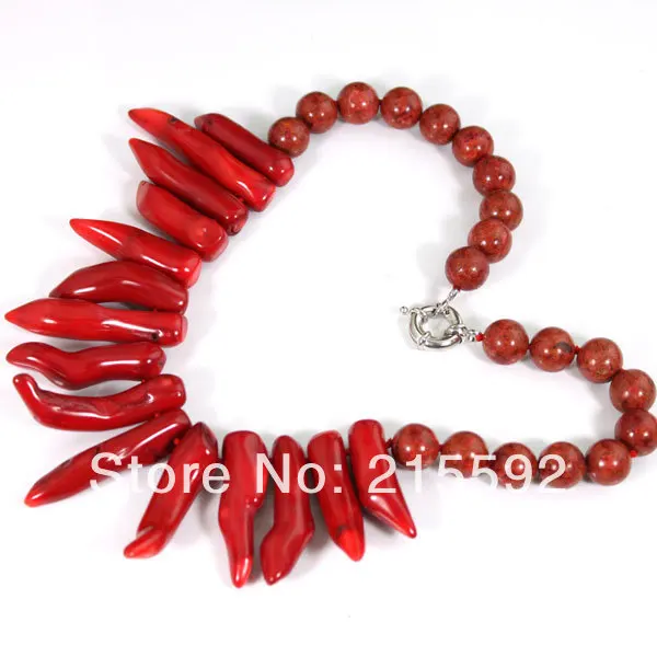Бесплатная доставка! Чудесные красные подвески из натурального коралла ожерелье