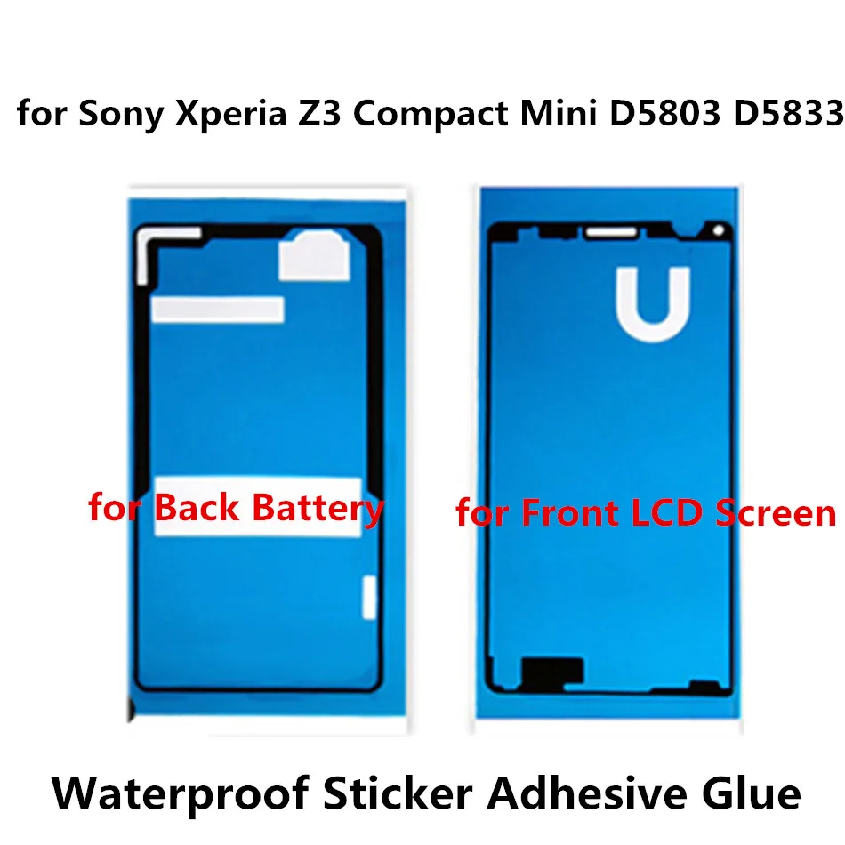 Водостойкая клейкая рамка для корпуса sony Xperia Z3 Compact Mini D5803 D5833 Передняя ЖК-наклейка задняя крышка полный набор клейкая лента
