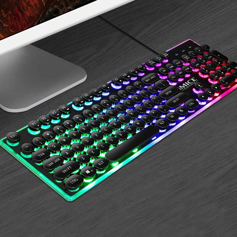 Игровая клавиатура iMice Pro с радужной подсветкой USB Проводная Водонепроницаемая