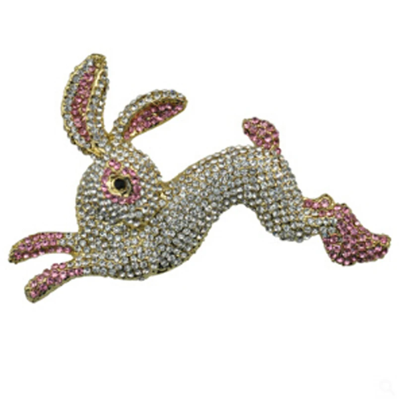 Exquisite Full Crystal Rabbit Large Brooch Pins Women Wedding Party Garment Sweater Accessories Brooches Brand Jewelry XZ351 | Украшения и