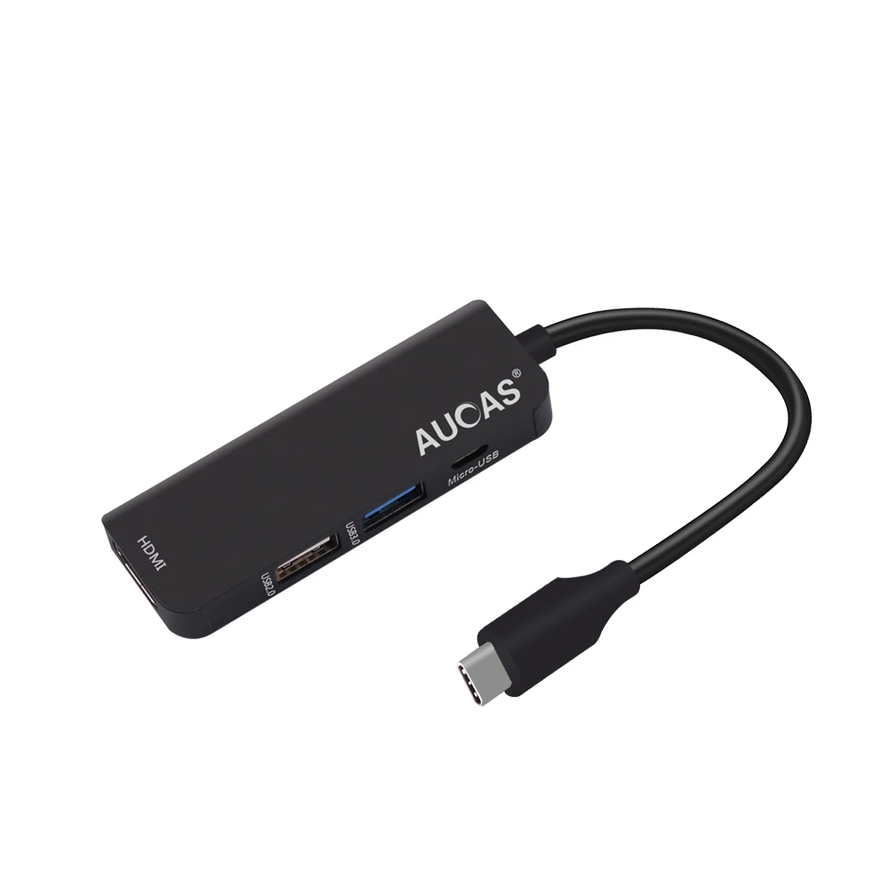 AUCAS 4 в 1 USB 3 0 адаптер типа C к HDMI usb хаб для MacBook Micro док конвертер аксессуары