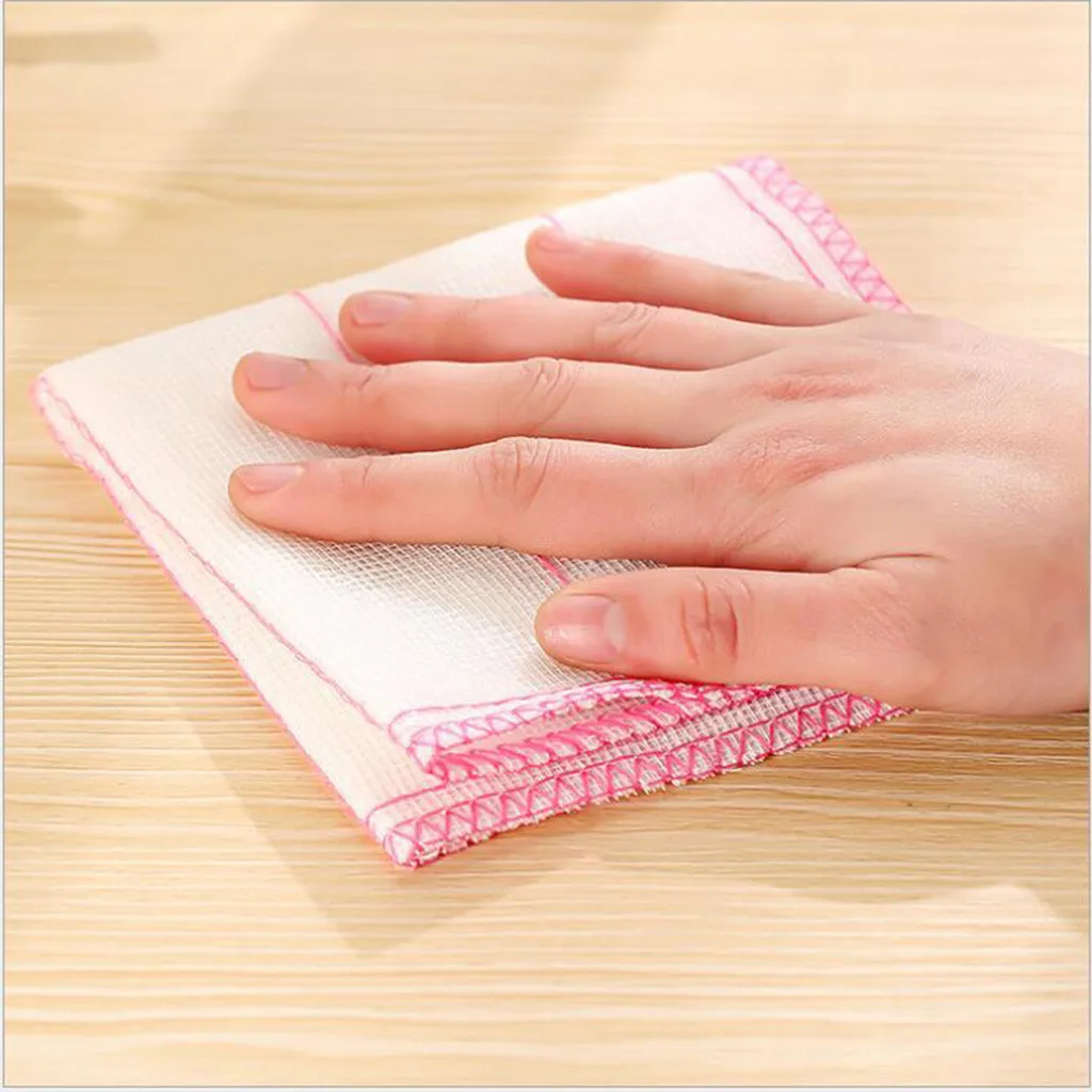 Wash Towel New 5pcs Washing Cloths Dishcloths Rags Towel Bamboo Fiber Home Housework Car Cleaning Kitchen Absorbent 19jun21