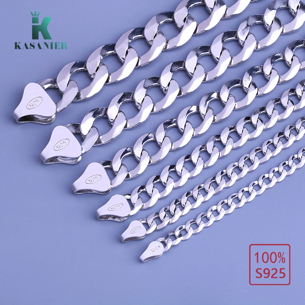 KASANIER 2019 оптовые модные ювелирные изделия 100% S925 Стерлинговое Серебро 7 мм Мужские