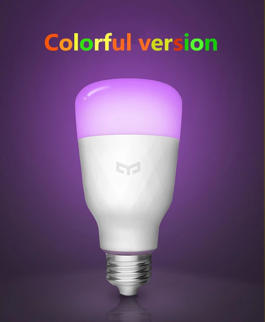 Умный светодиодный светильник Xiaomi Yee, цветная RGB лампа E27, 10 Вт, 800 люменов, умный светильник Mijia, смартфон, WiFi, пульт дистанционного управления - Цвет: Colorful