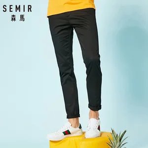 SEMIR новые повседневные брюки для мужчин, брендовая одежда, простые однотонные брюки, мужские высококачественные Стрейчевые облегающие брюки на осень
