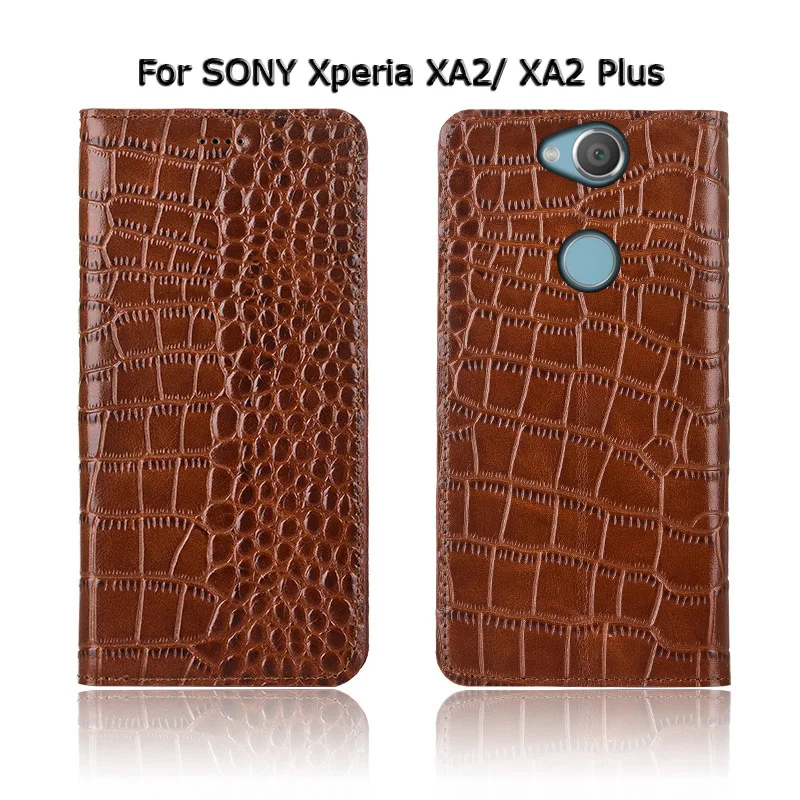 Крокодиловая текстура чехол для телефона чехол для SONY Xperia XA XA1 XA2 XA3 Plus ультра Натуральная Воловья кожа флип Стенд чехол для телефона сумка