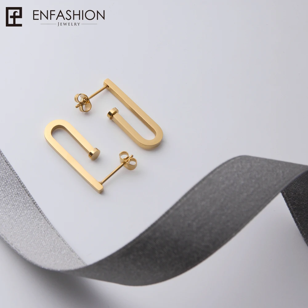 Ювелирные изделия Enfashion геометрические маленькие серьги клипсы золотого цвета