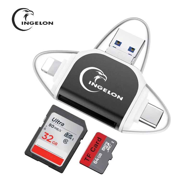 Адаптер ридер Ingelon для карт sd usb micro SD typec otg no3.0 USB lightning адаптер аксессуары