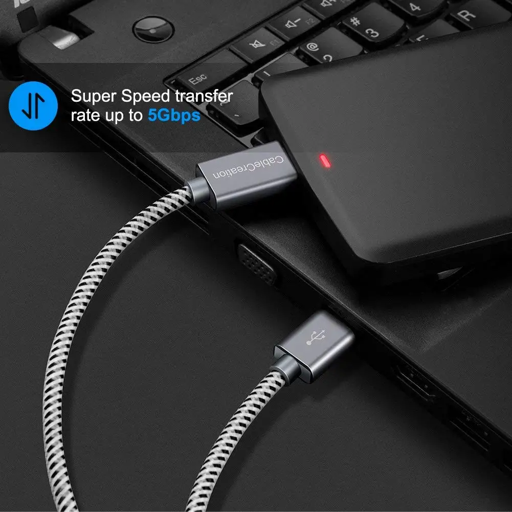 Micro-Кабель USB 3 0 короткий A к Micro B совместимый внешний жесткий диск HD камера серый