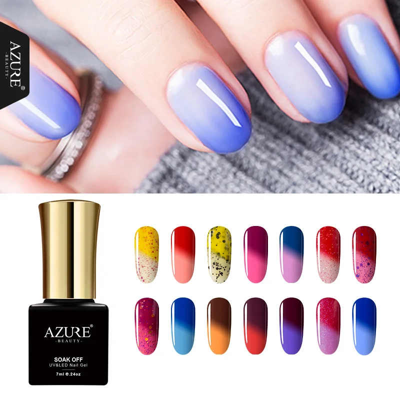 Гель лак для ногтей AZURE BEAUTY термогель лаки хит продаж меняющий температуру цвет