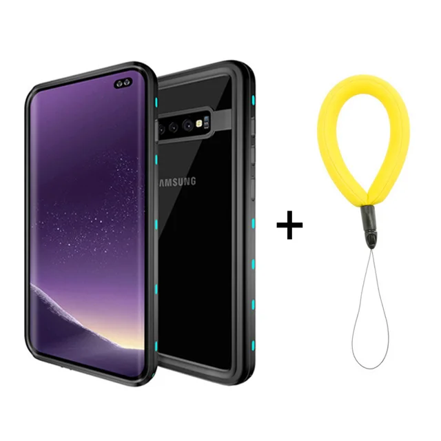 Blue with Strap IP68 Водонепроницаемый чехол для samsung S10 5G чехол samsung Galaxy S10 Plus водонепроницаемый чехол PC для samsung S10E S10+ Водонепроницаемый Чехол - Цвет: Blue with Strap