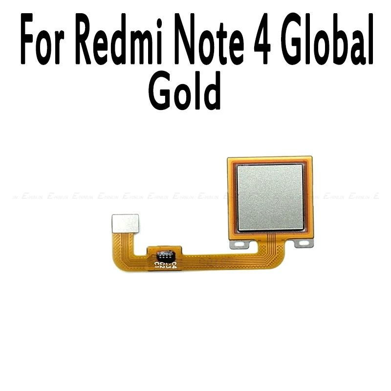 Сенсорный ID сканер отпечатков пальцев гибкий кабель для Xiaomi Redmi Note 3 Pro 4 4X глобальная Кнопка возврата домой ключ Замена частей - Цвет: Note 4 Global Gold