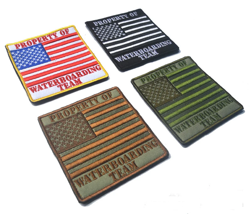 

custom property of water boarding team Patches US flag Tactical ARMY Hook military patch for backpack jacket