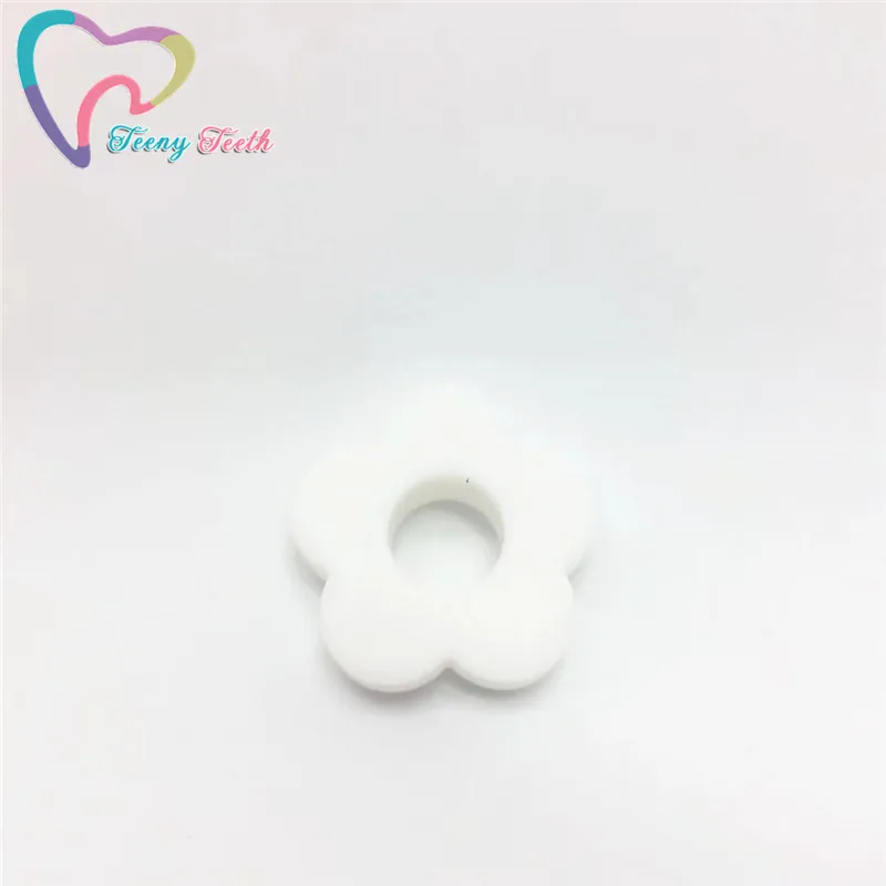 White Teeny зубья 10 шт. Силиконовые Прорезыватели для зубов в форме цветка грызуны DIY Детские принадлежности для кормления Bebe Biter пищевой Подсолнух бусины - Цвет: White